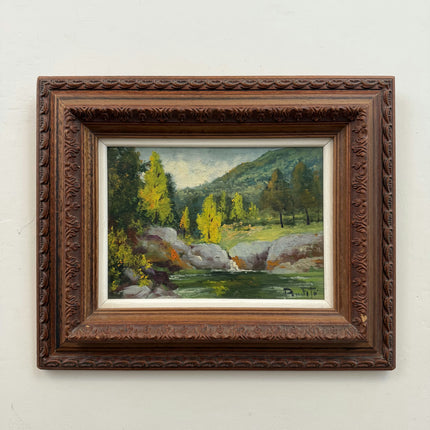 Classic Landscape Oil Painting "Ornate Frame" Elegant Small Artwork Holland Art Shop