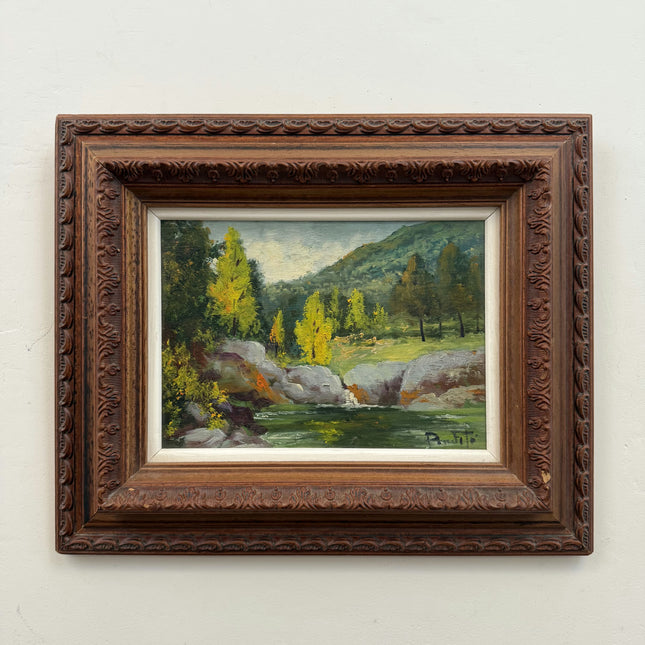 Classic Landscape Oil Painting "Ornate Frame" Elegant Small Artwork Holland Art Shop