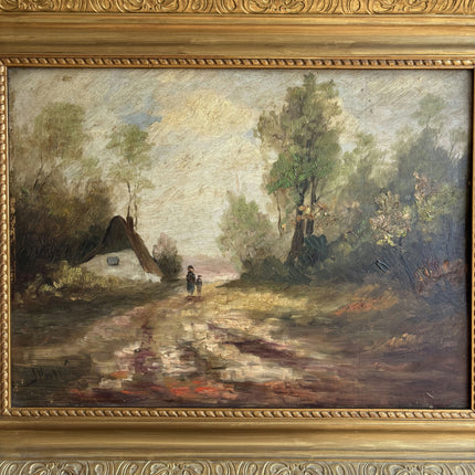 Traditional Landscape Oil Painting "Thatched Cottage" Expressive Artwork Holland Art Shop