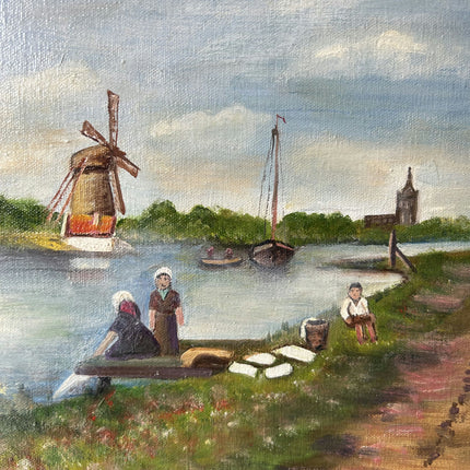 Expressive Harbor Scene Oil Painting "Canvas Back" Authentic Artwork Holland Art Shop