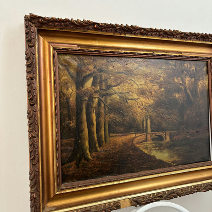 Authentic Landscape Oil Painting "Arched Bridge" Expressive Large Art Holland Art Shop