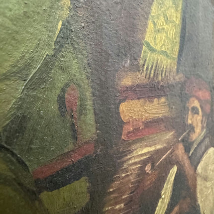 Refined Figurative Oil Painting "Seated Musician" Authentic Small Art Holland Art Shop