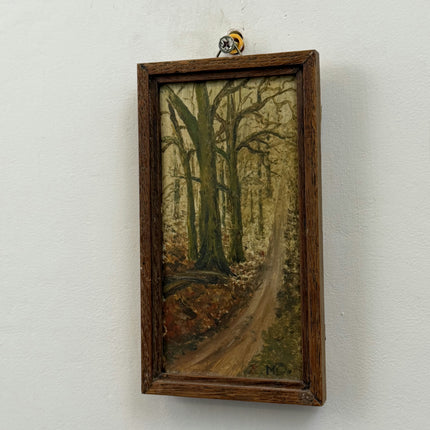 Elegant Landscape Oil Painting "Tree Trunk" Rustic Small Art Holland Art Shop