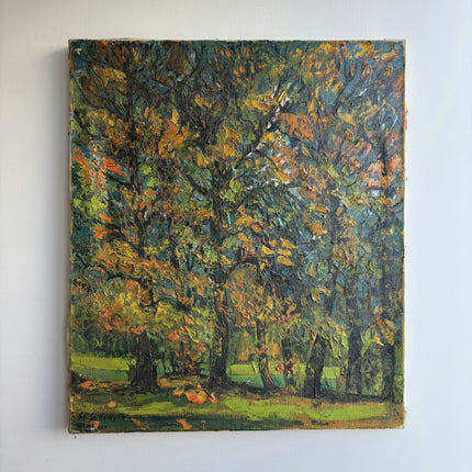 Elegant Landscape Oil Painting "Autumn Trees" Vintage Artwork Holland Art Shop