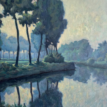 Vintage Landscape Oil Painting "Row Of Trees" Classic Large Artwork Holland Art Shop