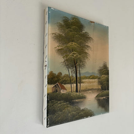 Authentic Landscape Oil Painting "Tall Trees" Original Small Art Holland Art Shop