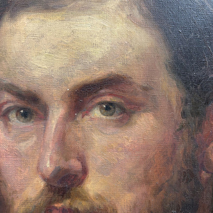 19th Century Antique Portrait Oil Painting "Bearded Man" Large Art Holland Art Shop