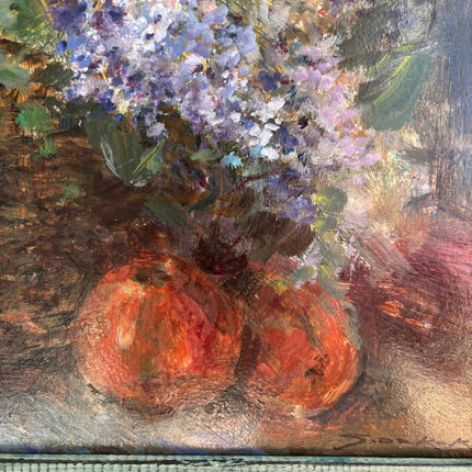 Handcrafted Floral Still Life Oil Painting "Flower Basket" Authentic Artwork Holland Art Shop
