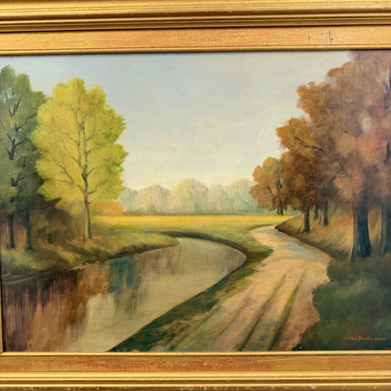 Handcrafted Landscape Oil Painting "Country Road" Traditional Large Art Holland Art Shop