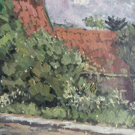 Handcrafted Landscape Oil Painting "Tiled Roof" Detailed Artwork Holland Art Shop