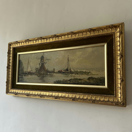 Expressive Harbor Scene Oil Painting "Sailboat Mast" Timeless Artwork Holland Art Shop