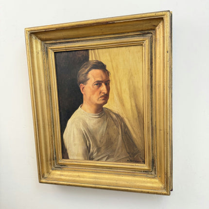 Traditional Portrait Oil Painting "Seated Man" Detailed Belgian Artwork Holland Art Shop