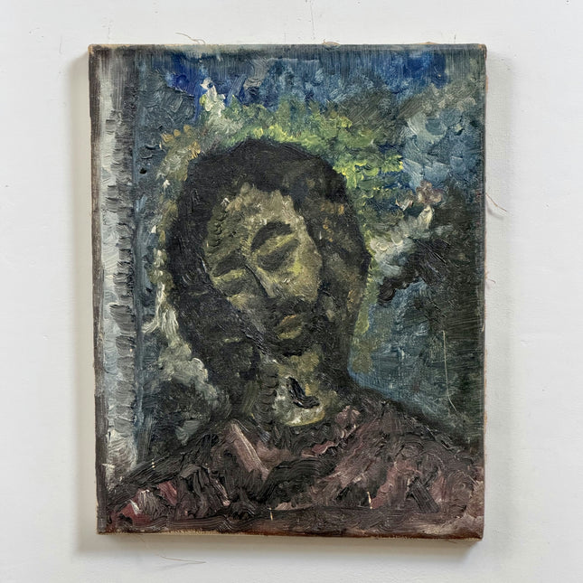 Rustic Religious  Oil Painting "Woman Crown" Original Small Art Holland Art Shop
