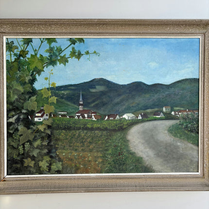 Timeless Landscape Oil Painting "Village Church" Rustic Large Artwork Holland Art Shop