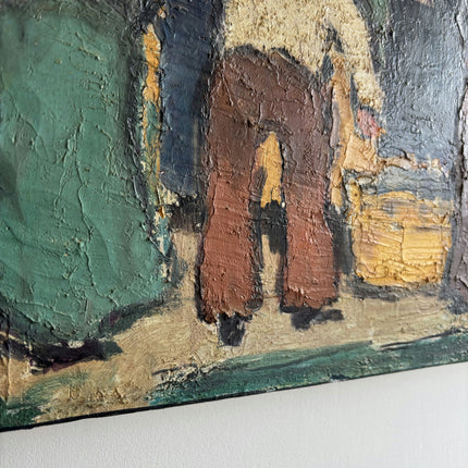 Timeless Figurative Oil Painting "Crowded Figures" Rustic Artwork Holland Art Shop