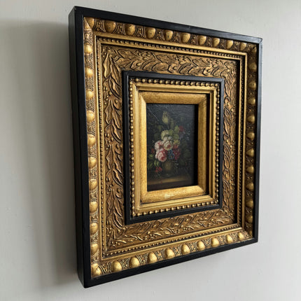 Antique Floral Still Life Oil Painting "Gilded Frame" Traditional Art Holland Art Shop