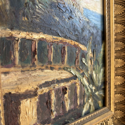 Vintage Seascape Oil Painting "Ornate Frame" Refined Small Artwork Holland Art Shop