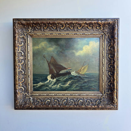 Refined Seascape Oil Painting "Scratched Metal" Classic Art Holland Art Shop