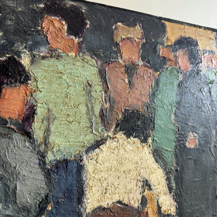 Timeless Figurative Oil Painting "Crowded Figures" Rustic Artwork Holland Art Shop