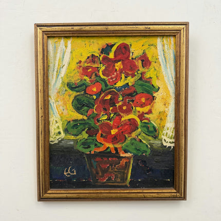 Timeless Floral Still Life Oil Painting "Red Bouquet" Classic Small Art Holland Art Shop