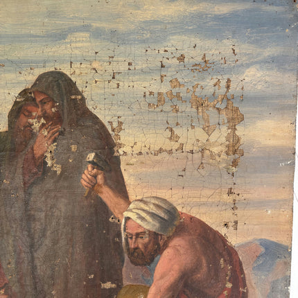 19th Century Antique Religious  Oil Painting "Crucified Man" Artwork Holland Art Shop