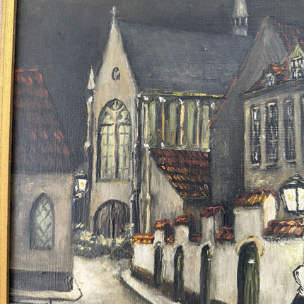 Traditional Cityscape Oil Painting "Solitary Nun" Original Artwork Holland Art Shop