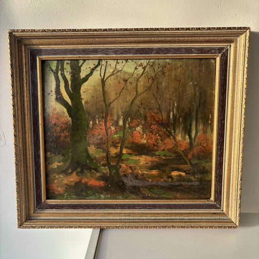 Figurative Landscape Oil Painting "Autumnal Forest" Refined Medium Art