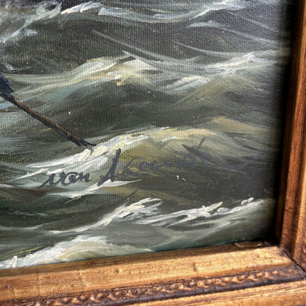Elegant Seascape Oil Painting "Sailing Boat" Detailed Large Art Holland Art Shop