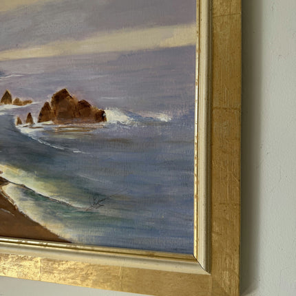 Original Oil Painting Harbor Scene "Coastal Cliffs" Intriguing Medium Artwork Holland Art Shop