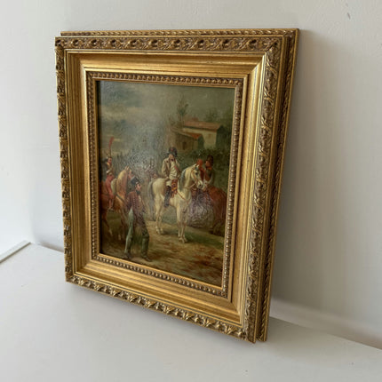Refined Interior Oil Painting "Mounted Officer" Timeless Small Artwork Holland Art Shop