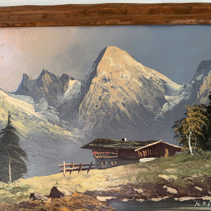 Handcrafted Oil Painting Landscape "Mountain Cabin" Original Medium Art Holland Art Shop