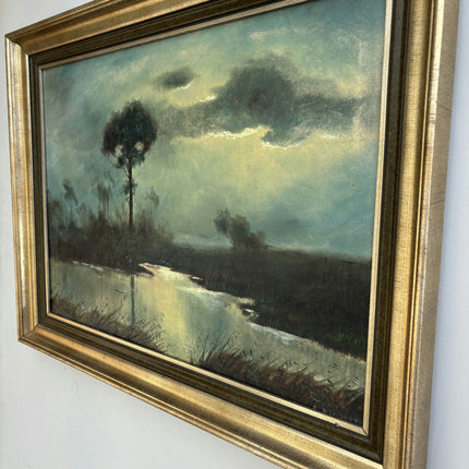 Detailed Landscape Oil Painting "Lone Tree" Authentic Large Art Holland Art Shop