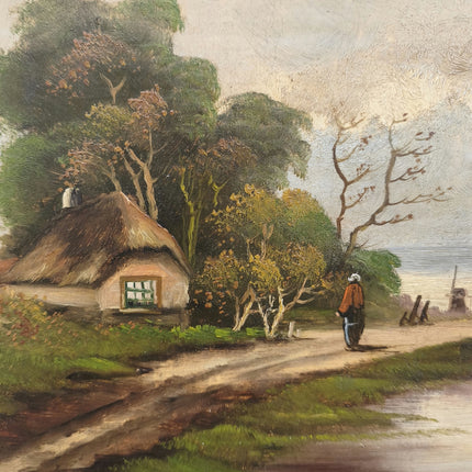 Timeless Landscape Oil Painting "Thatched Cottage" Authentic Artwork Holland Art Shop