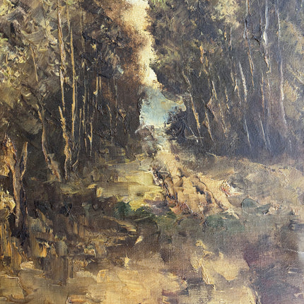 Handcrafted Landscape Oil Painting "Forest Path" Elegant Artwork Holland Art Shop