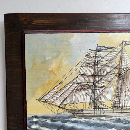 Traditional Seascape Oil Painting "Sailing Ship" Expressive Art Holland Art Shop