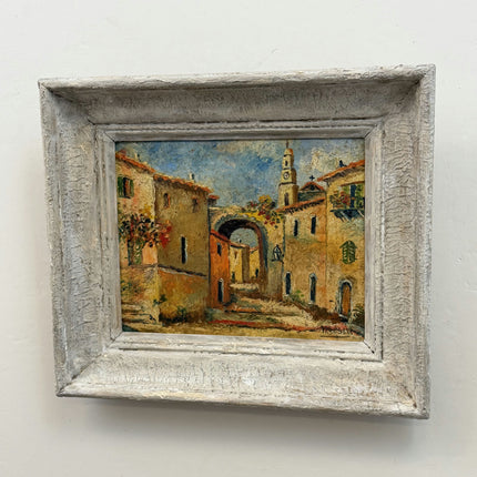 Expressive Cityscape Oil Painting "Village Arch" Detailed Small Artwork Holland Art Shop