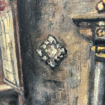 19th Century Antique Interior Oil Painting "Window Seat" Art Holland Art Shop