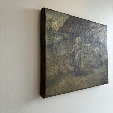 Rustic Figurative Oil Painting "Woman Figure" Traditional Small Artwork Holland Art Shop