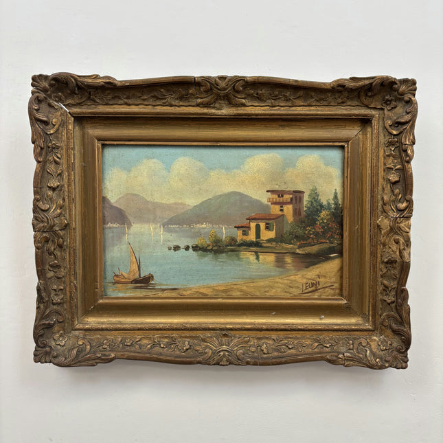 Detailed Seascape Oil Painting "Ornate Frame" Authentic Artwork Holland Art Shop