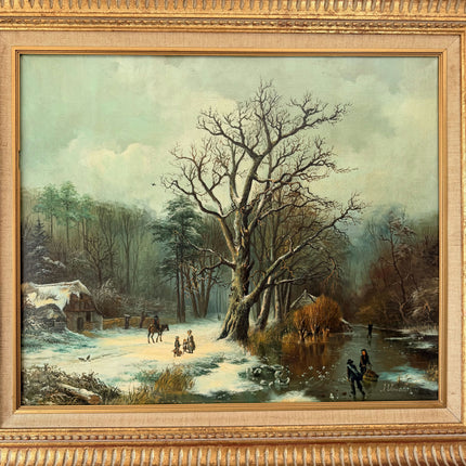 Intriguing Oil Painting Winter Landscape "Snowy Pathway" Traditional Large Art Holland Art Shop
