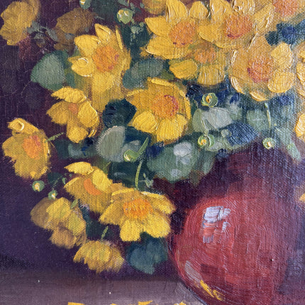 Handcrafted Floral Still Life Oil Painting "Yellow Bouquet" Traditional Artwork Holland Art Shop