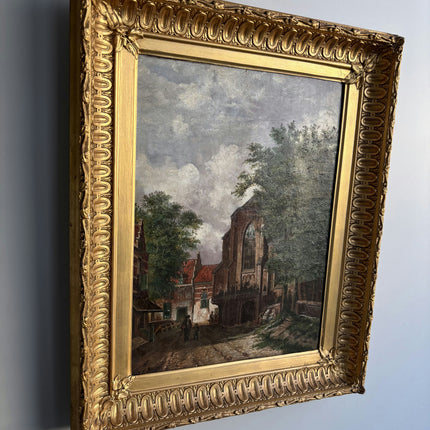 Classic Cityscape Oil Painting "Gilded Frame" Original Artwork Holland Art Shop