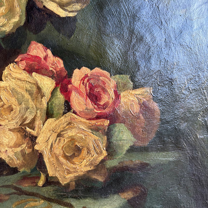 Timeless Floral Still Life Oil Painting "Vase Roses" Elegant Large Artwork Holland Art Shop