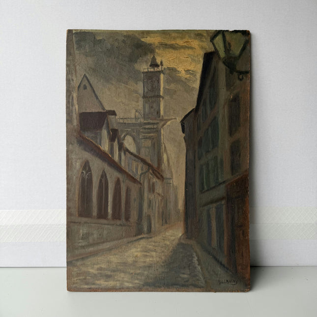 Rustic Cityscape Oil Painting "Clock Tower" Refined Art Holland Art Shop