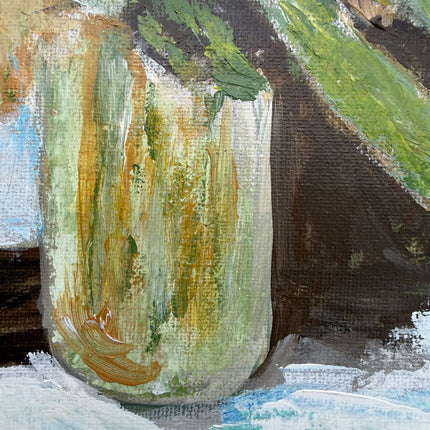 Expressive Floral Still Life Oil Painting "Flower Vase" Authentic Small Artwork Holland Art Shop