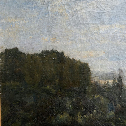 19th Century Antique Landscape Oil Painting "Gilded Frame" Large Art Holland Art Shop