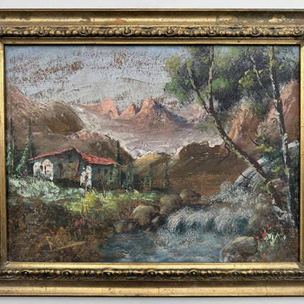 Timeless Landscape Oil Painting "Mountain Stream" Handcrafted Art Holland Art Shop