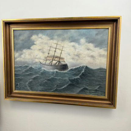 Expressive Seascape Oil Painting "Sailing Ship" Classic Large Artwork Holland Art Shop