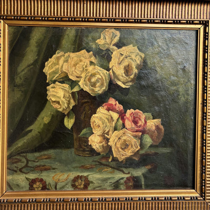 Timeless Floral Still Life Oil Painting "Vase Roses" Elegant Large Artwork Holland Art Shop