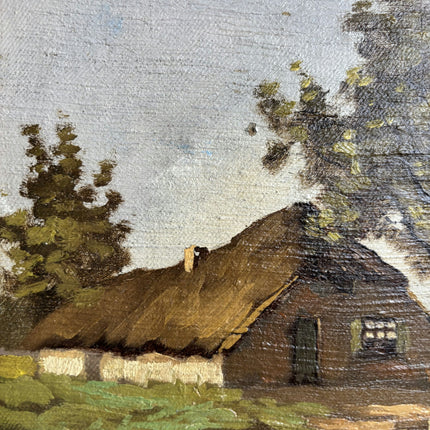 Timeless Landscape Oil Painting "Thatched Cottage" Original Art Holland Art Shop